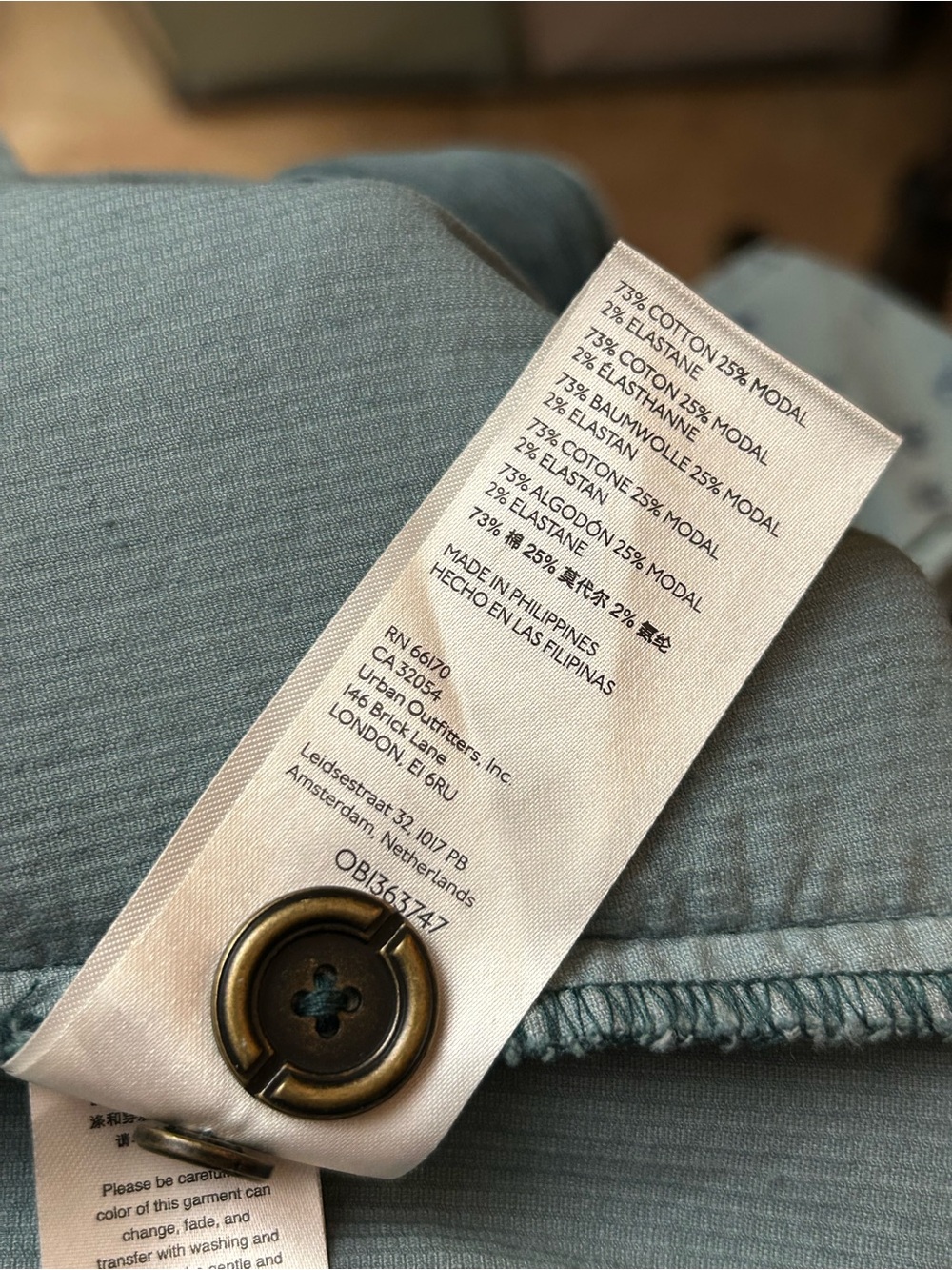 Pilcro Teal Corduroy Deep-V Wide-Leg Jumpsuit - Picture 9 of 12